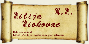 Milija Miokovac vizit kartica